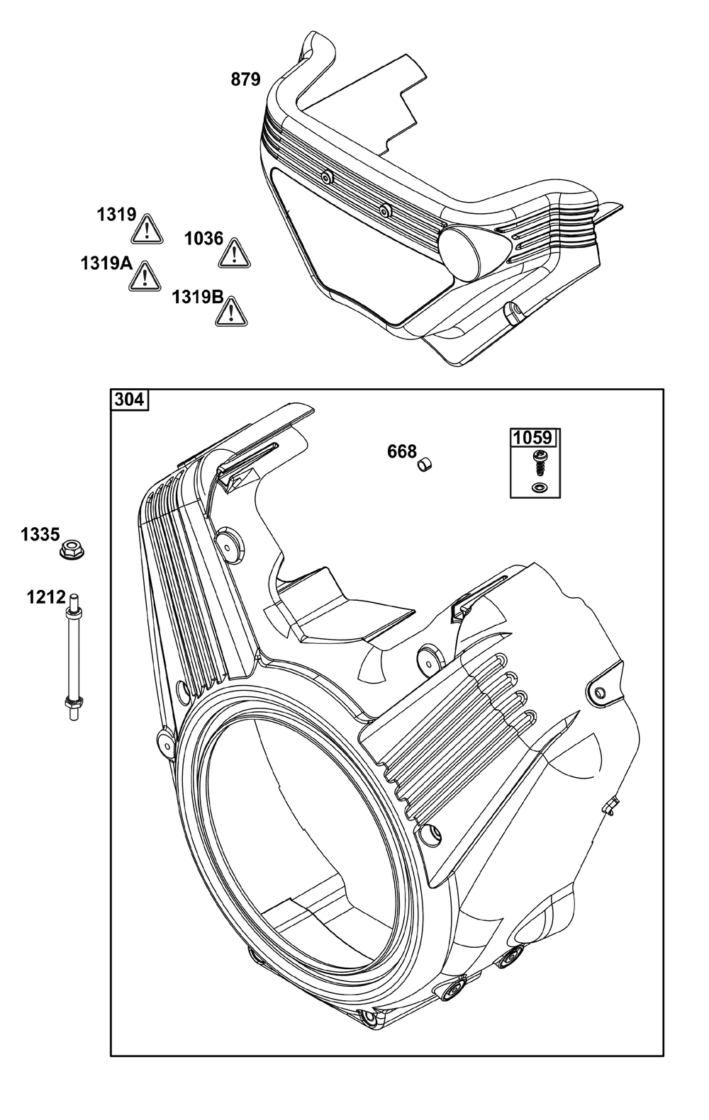 Blower Housing Group Diagram and Parts List for 61E377-0057-J1 400000 - 699999 Briggs and Stratton Engine